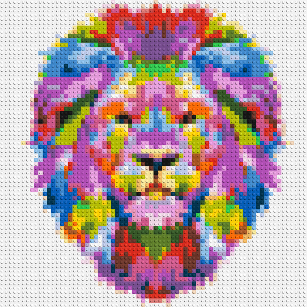 Regal Lion Colorful Pop Art - Brick Art Mosaic Kit