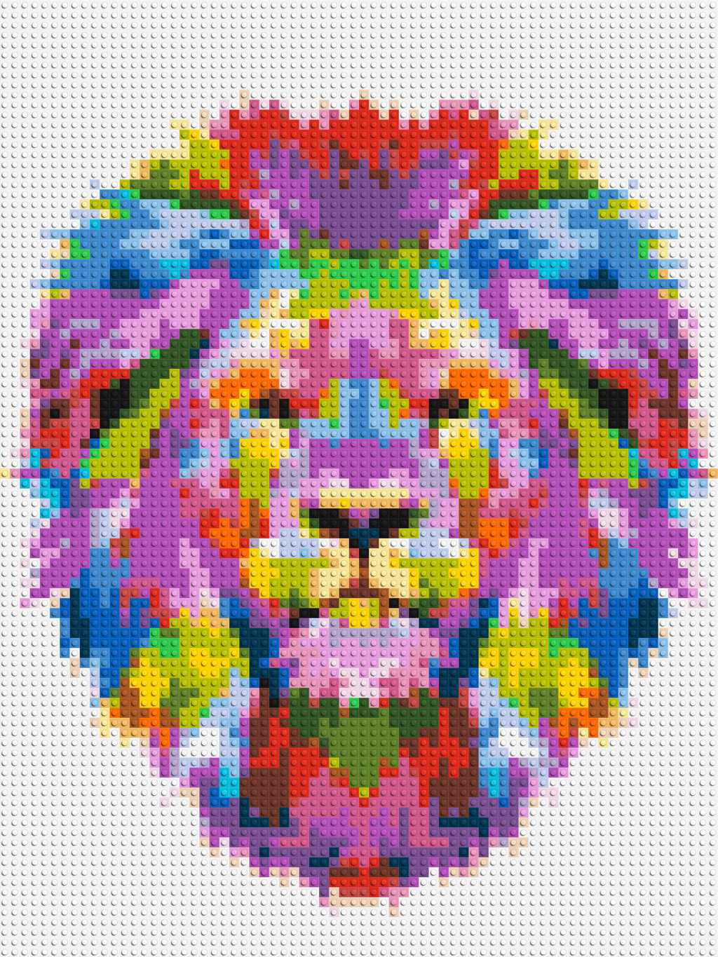 Regal Lion Colorful Pop Art - Brick Art Mosaic Kit