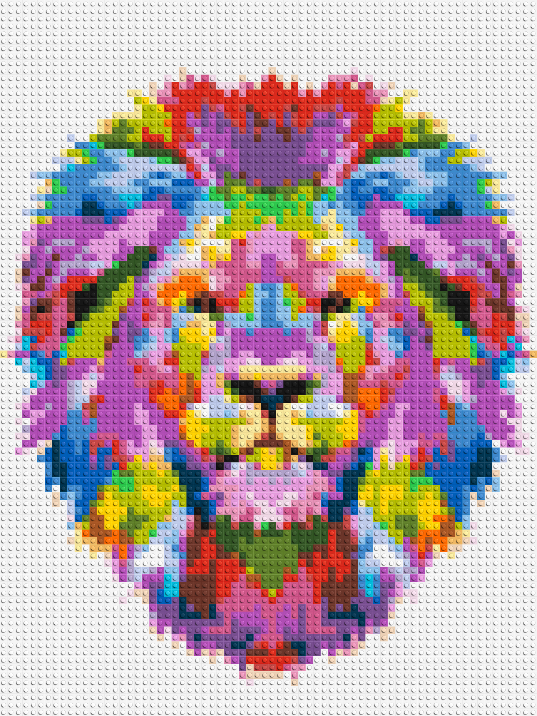 Regal Lion Colorful Pop Art - Brick Art Mosaic Kit