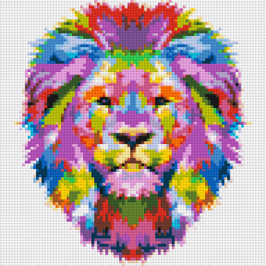 Regal Lion Colorful Pop Art - Brick Art Mosaic Kit