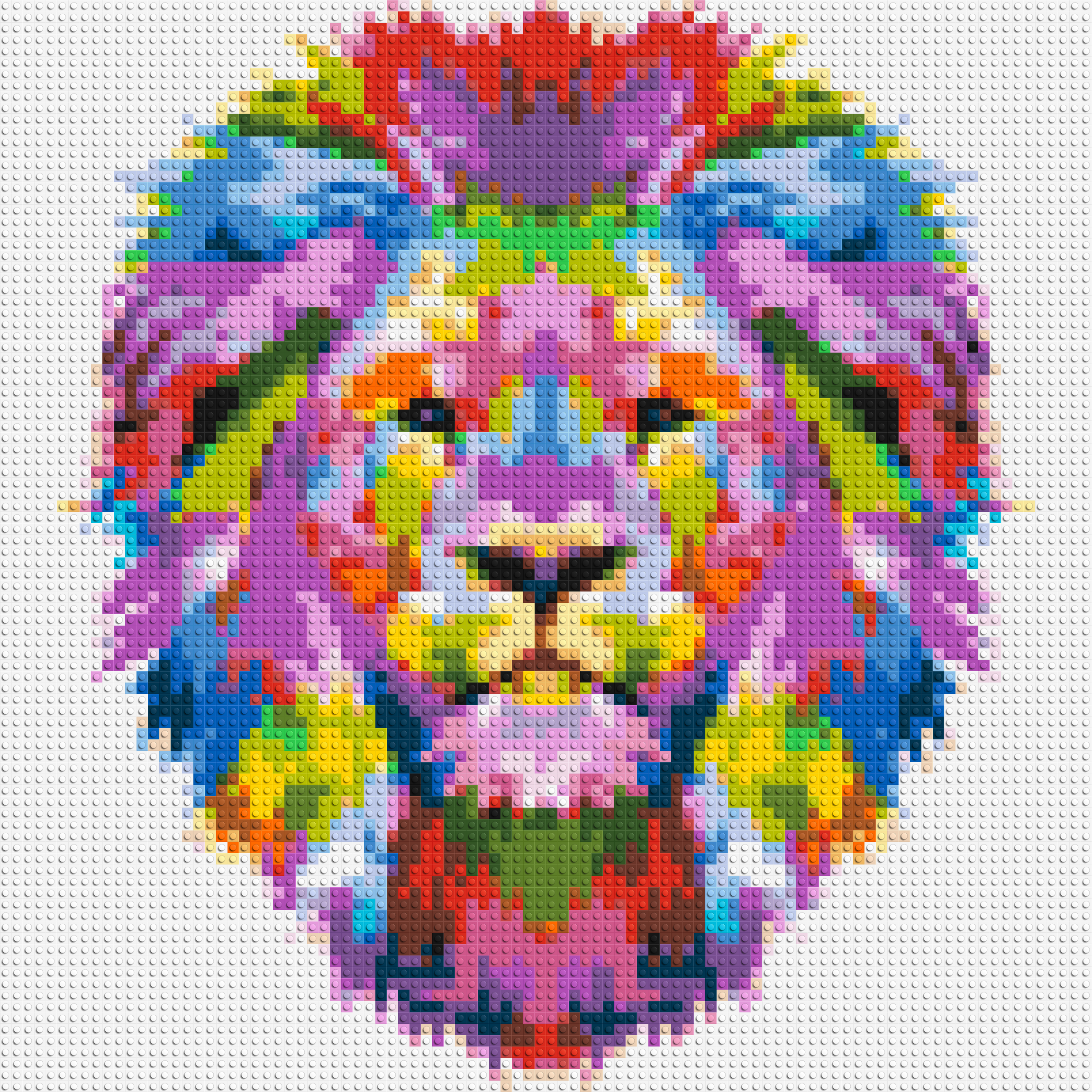 Regal Lion Colorful Pop Art - Brick Art Mosaic Kit