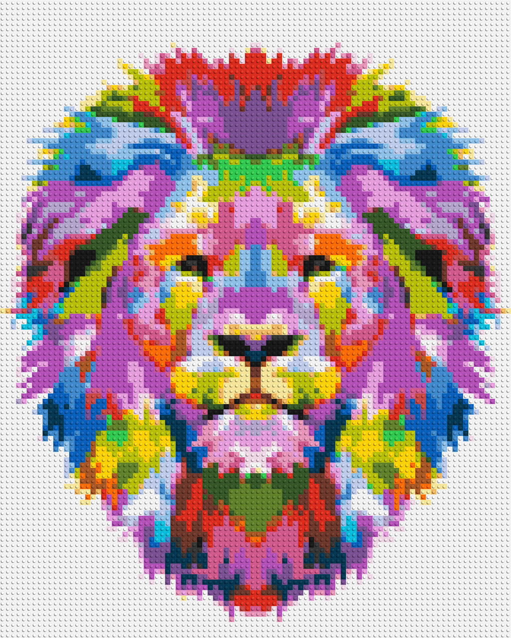 Regal Lion Colorful Pop Art - Brick Art Mosaic Kit