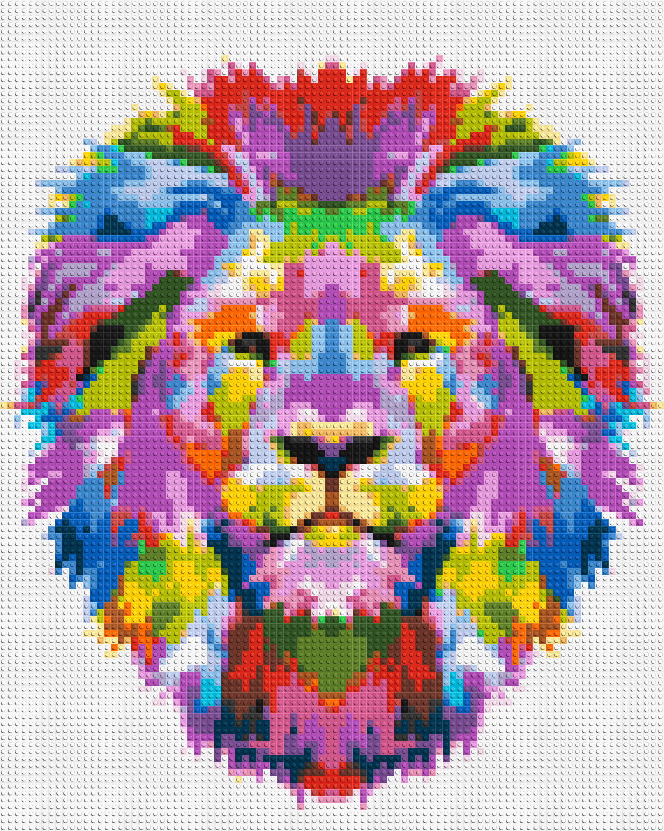 Regal Lion Colorful Pop Art - Brick Art Mosaic Kit