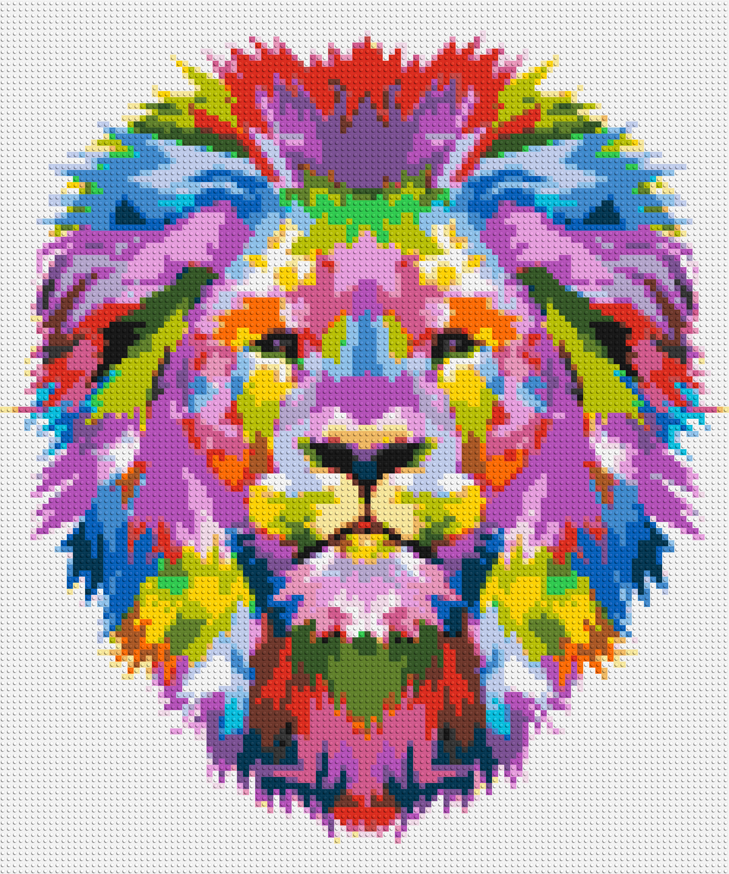 Regal Lion Colorful Pop Art - Brick Art Mosaic Kit