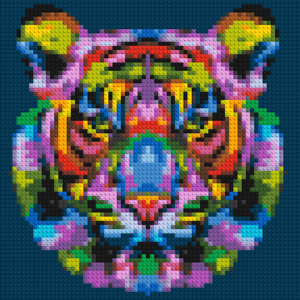 Tiger Colorful Pop Art - Brick Art Mosaic Kit