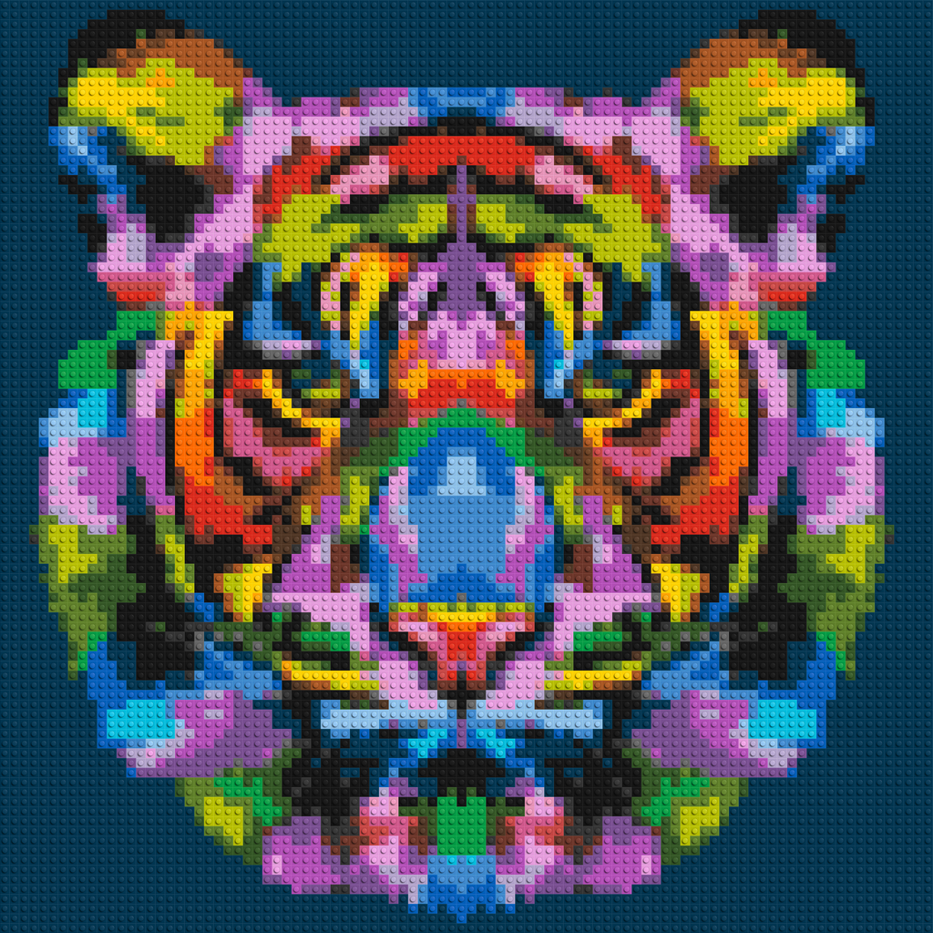 Tiger Colorful Pop Art - Brick Art Mosaic Kit