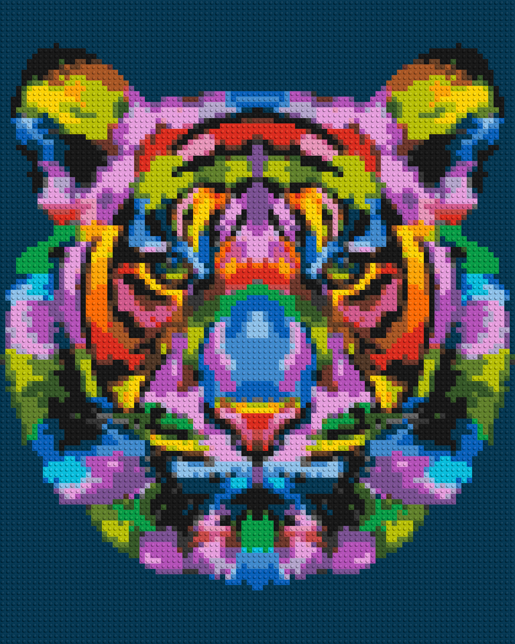 Tiger Colorful Pop Art - Brick Art Mosaic Kit