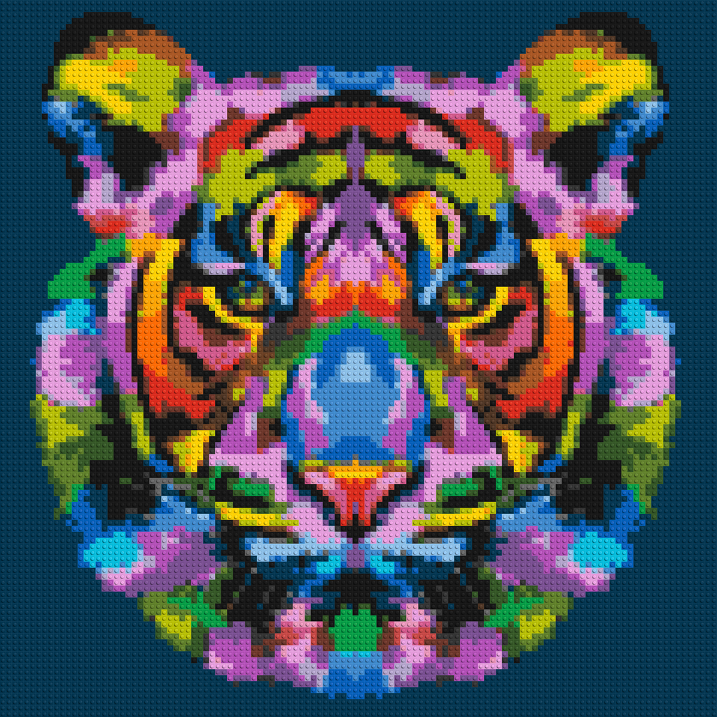 Tiger Colorful Pop Art - Brick Art Mosaic Kit