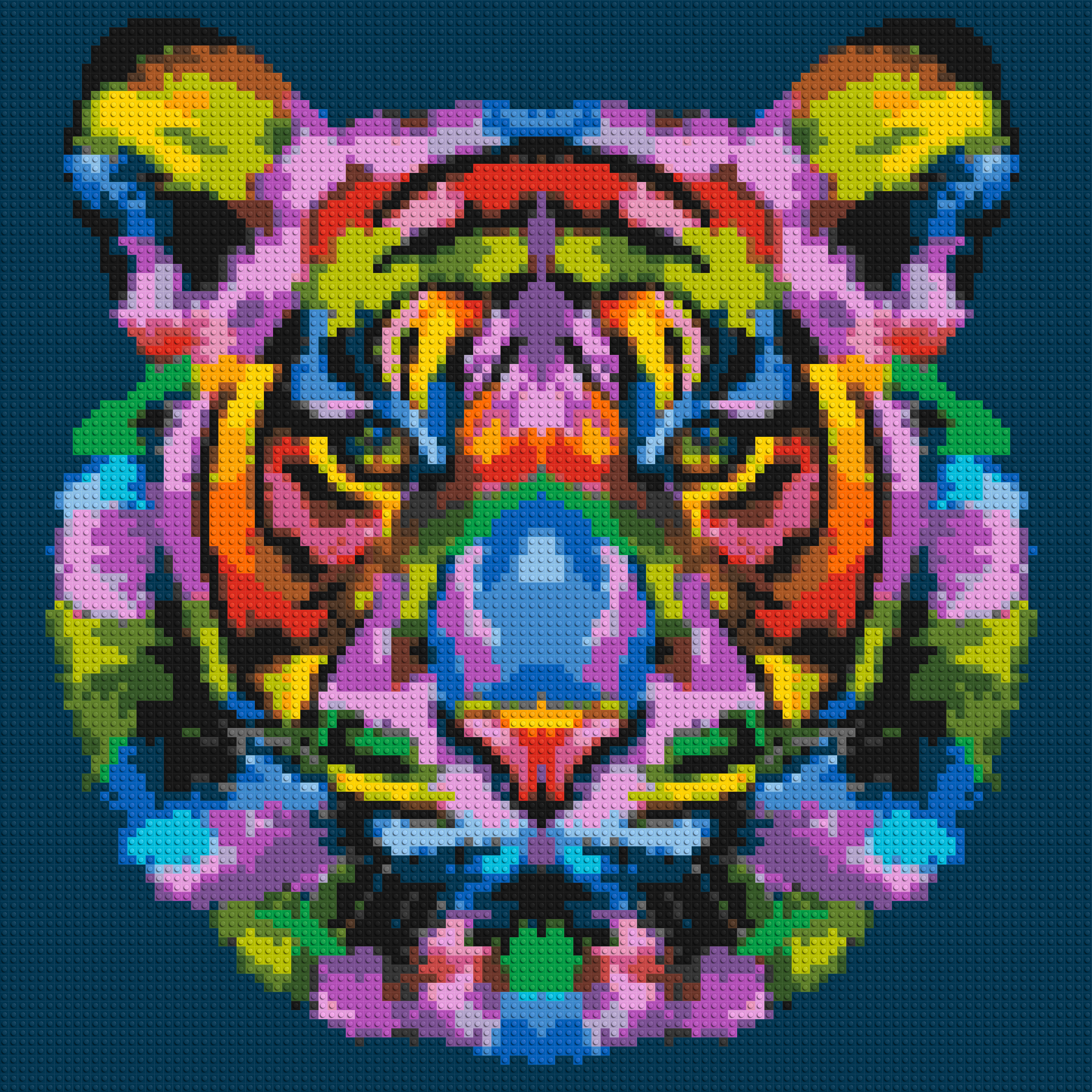 Tiger Colorful Pop Art - Brick Art Mosaic Kit