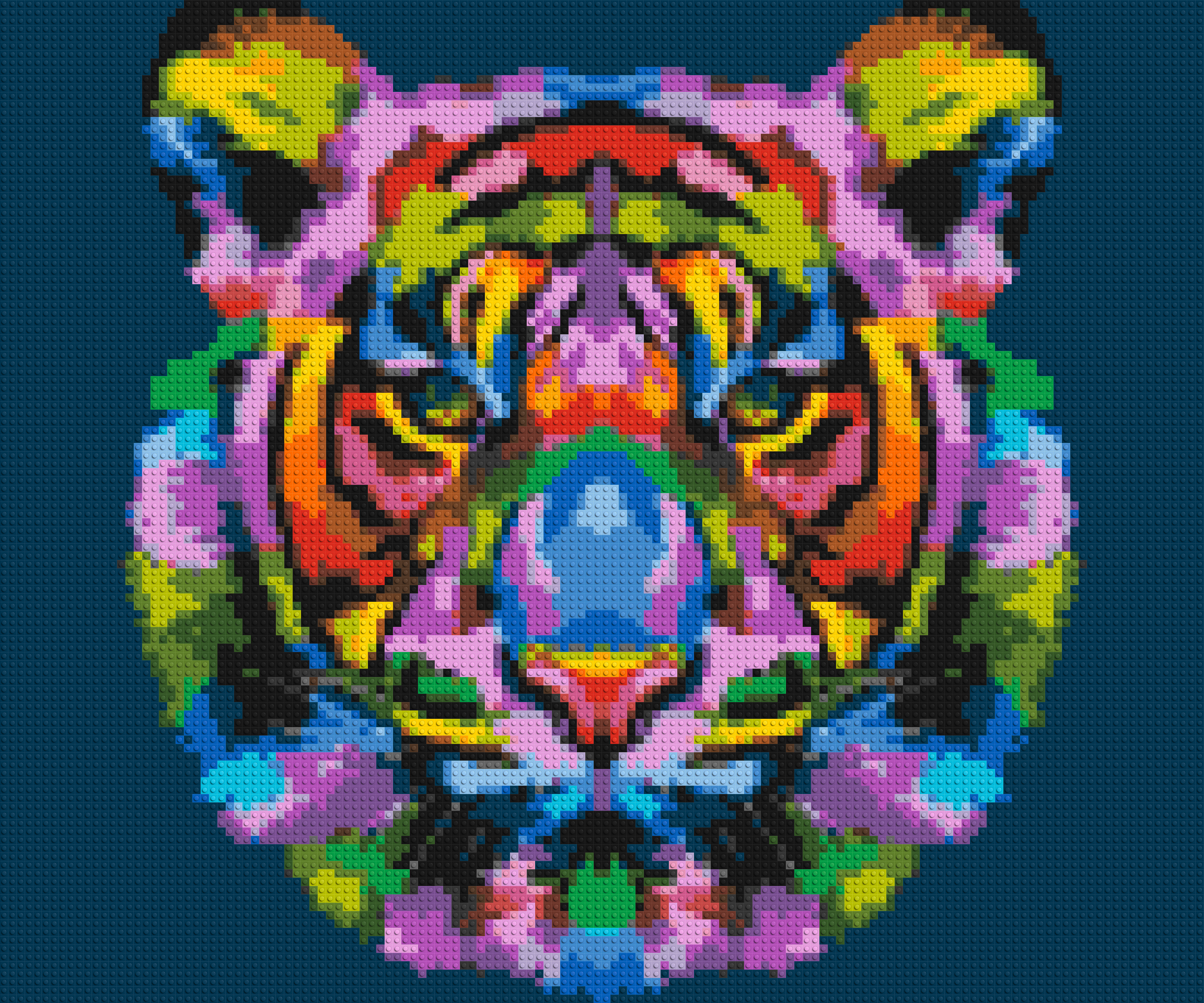 Tiger Colorful Pop Art - Brick Art Mosaic Kit