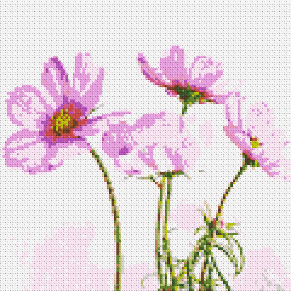 Pink Cosmea - Brick Art Mosaic Kit
