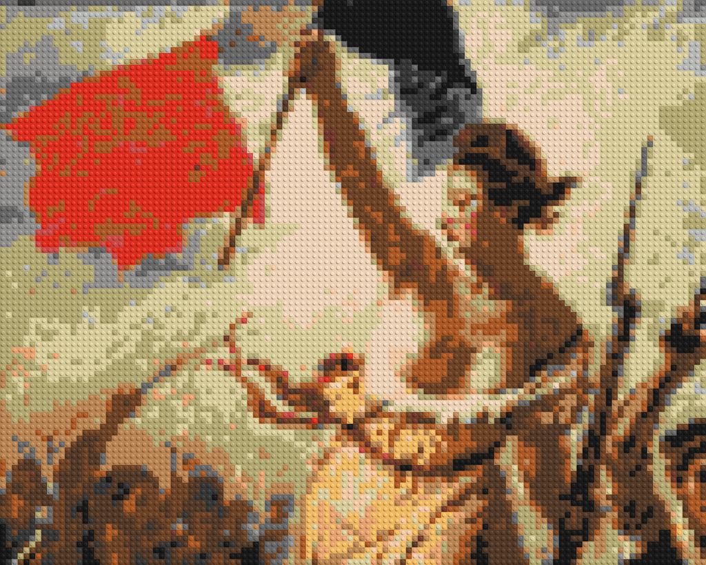 Detail of Liberty Leading The People by Eug¨¨ne Delacroix  - Brick Art Mosaic Kit
