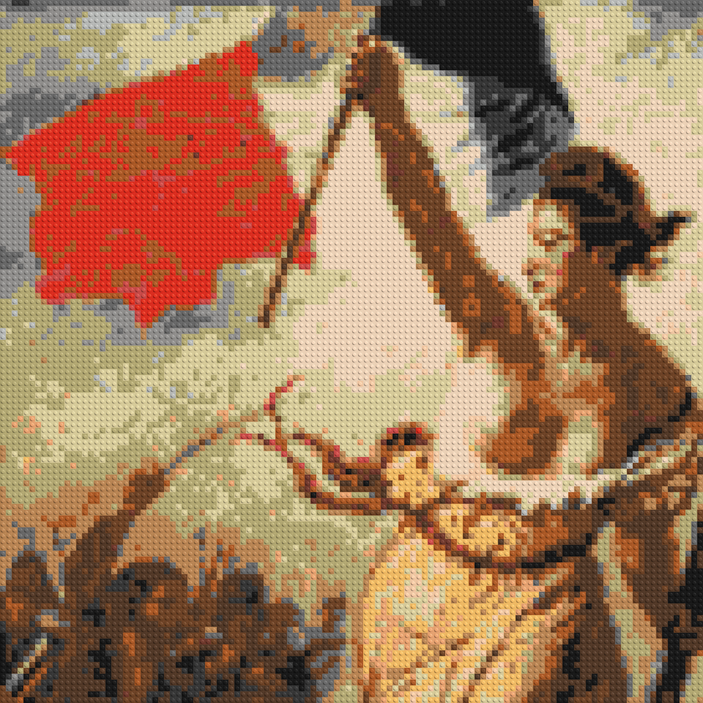 Detail of Liberty Leading The People by Eug¨¨ne Delacroix  - Brick Art Mosaic Kit