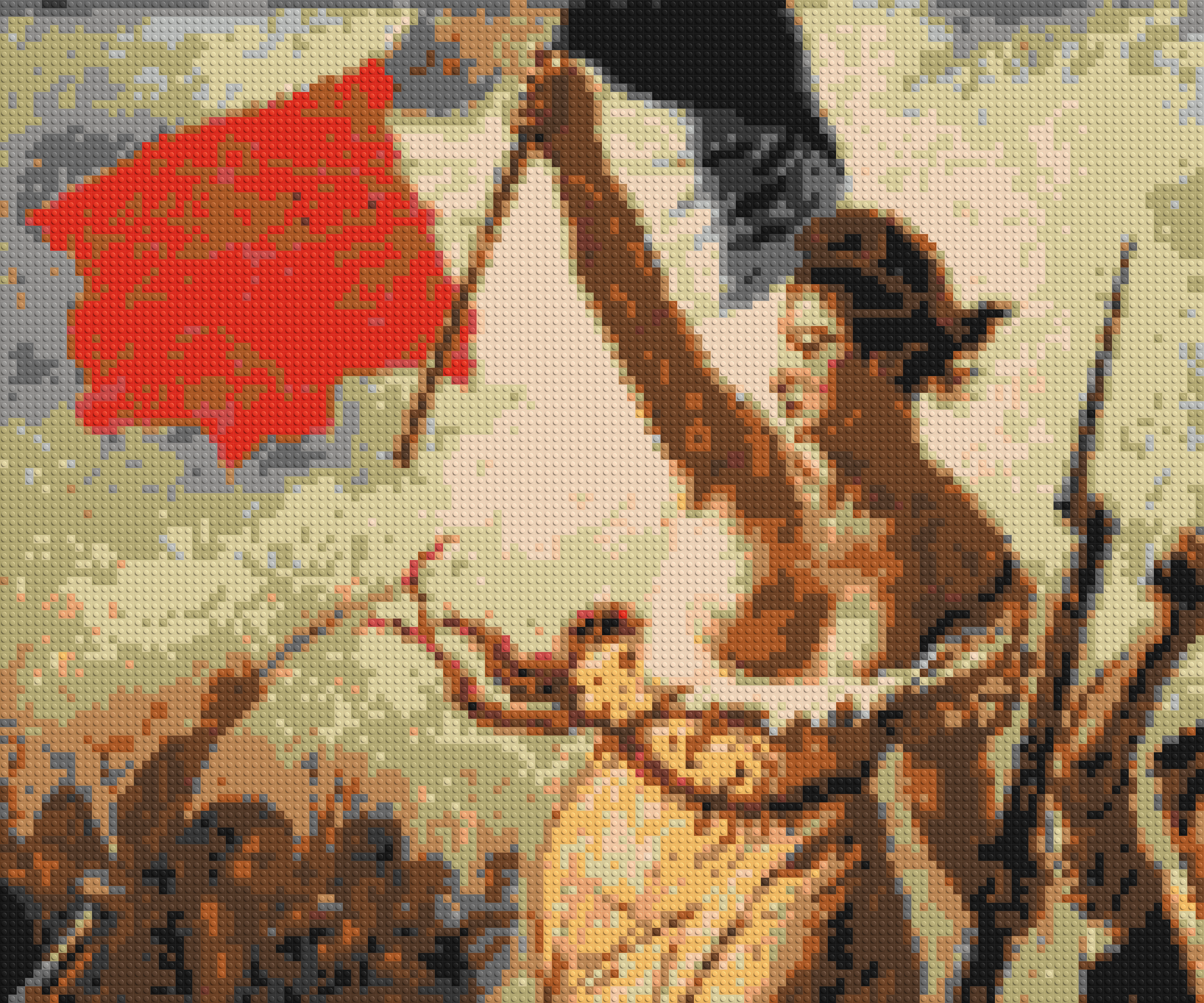 Detail of Liberty Leading The People by Eug¨¨ne Delacroix  - Brick Art Mosaic Kit