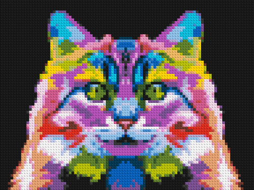 Cat #2 Colorful Pop Art - Brick Art Mosaic Kit