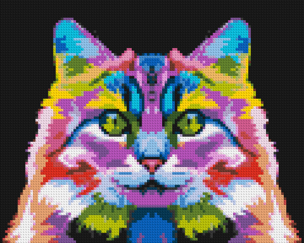Cat #2 Colorful Pop Art - Brick Art Mosaic Kit