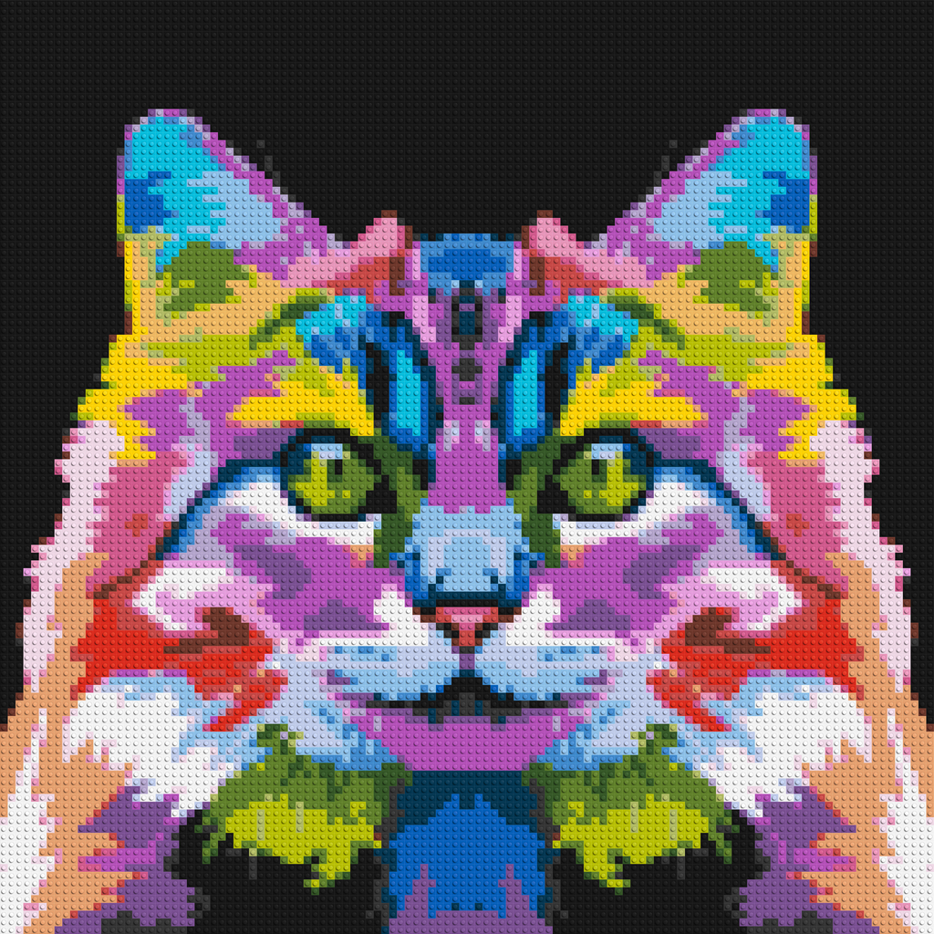 Cat #2 Colorful Pop Art - Brick Art Mosaic Kit