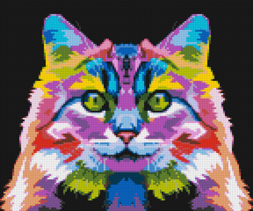 Cat #2 Colorful Pop Art - Brick Art Mosaic Kit