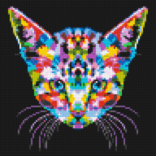 Cat #3 Colorful Pop Art - Brick Art Mosaic Kit