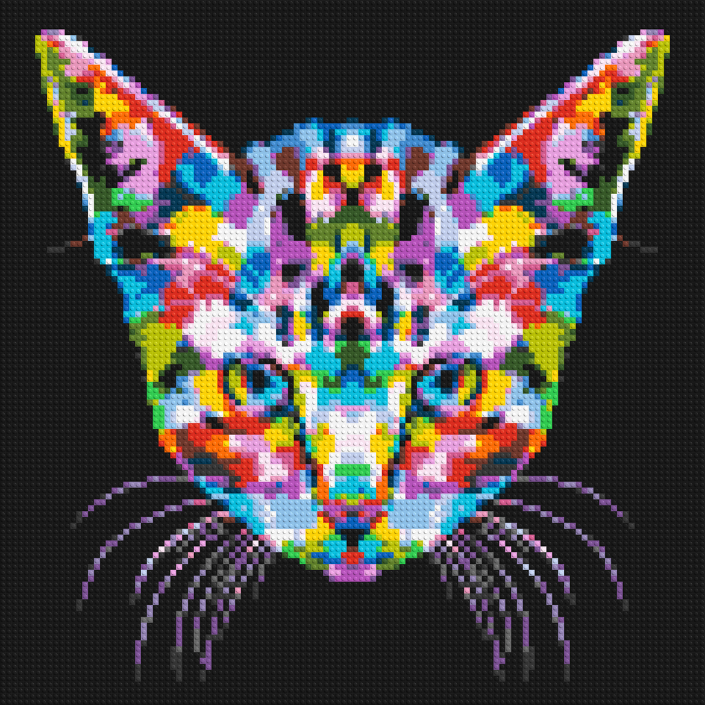 Cat #3 Colorful Pop Art - Brick Art Mosaic Kit
