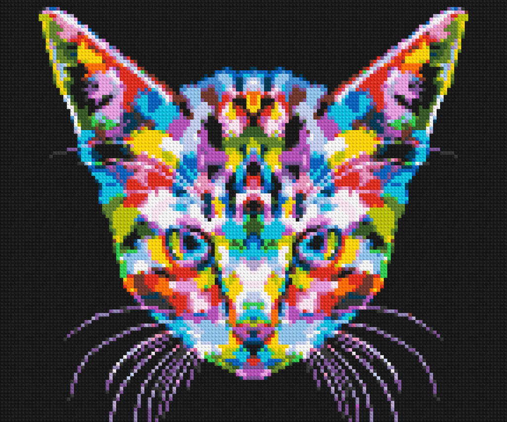 Cat #3 Colorful Pop Art - Brick Art Mosaic Kit