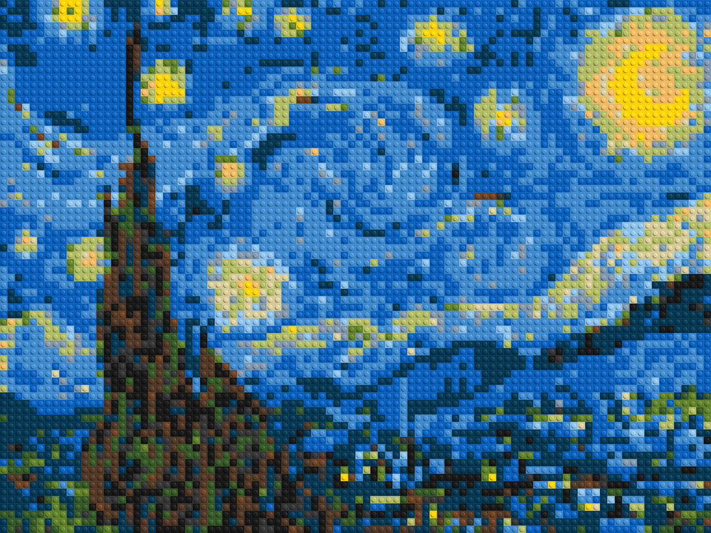 Starry Night by Vincent Van Gogh - Brick Art Mosaic Kit