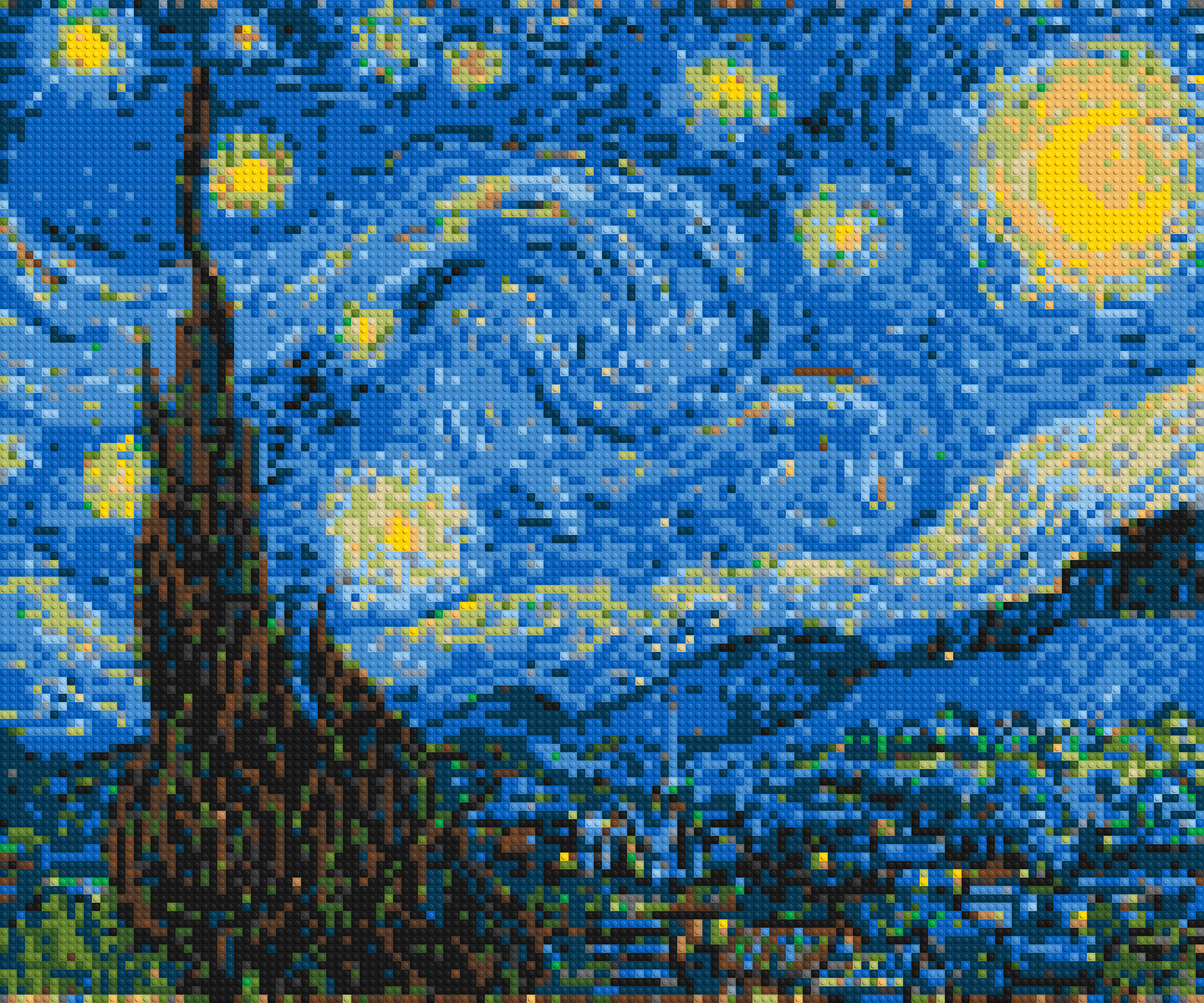 Starry Night by Vincent Van Gogh - Brick Art Mosaic Kit
