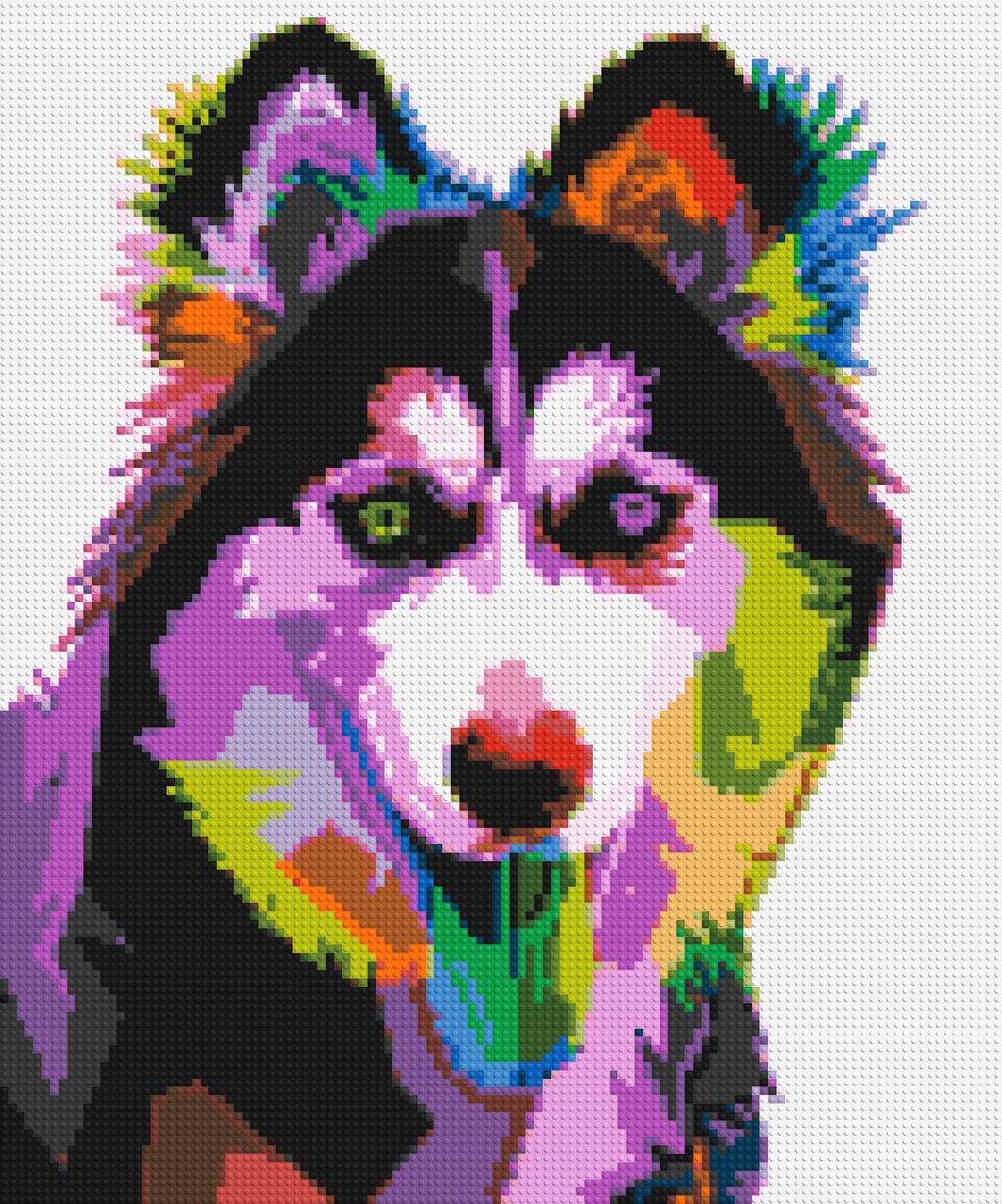 Husky Colorful Pop Art - Brick Art Mosaic Kit