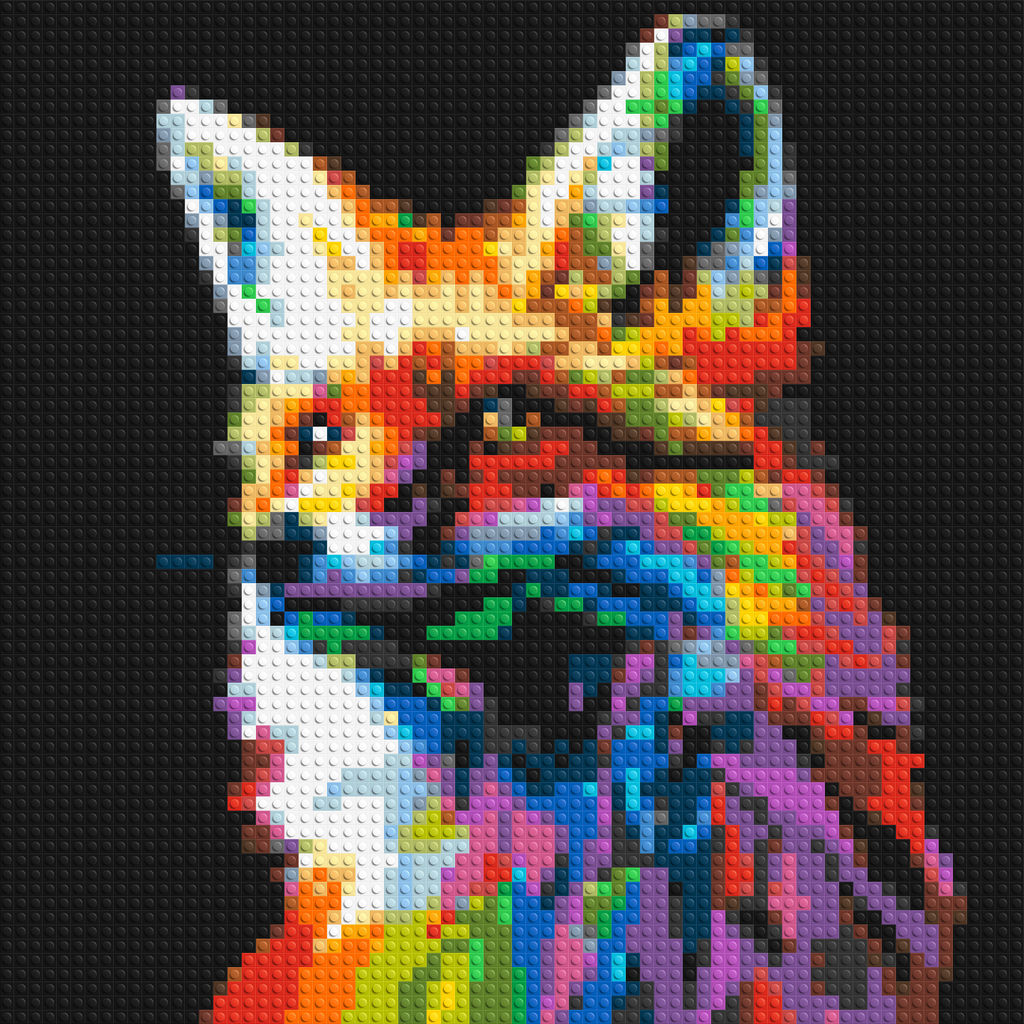 Fox Colorful Pop Art - Brick Art Mosaic Kit