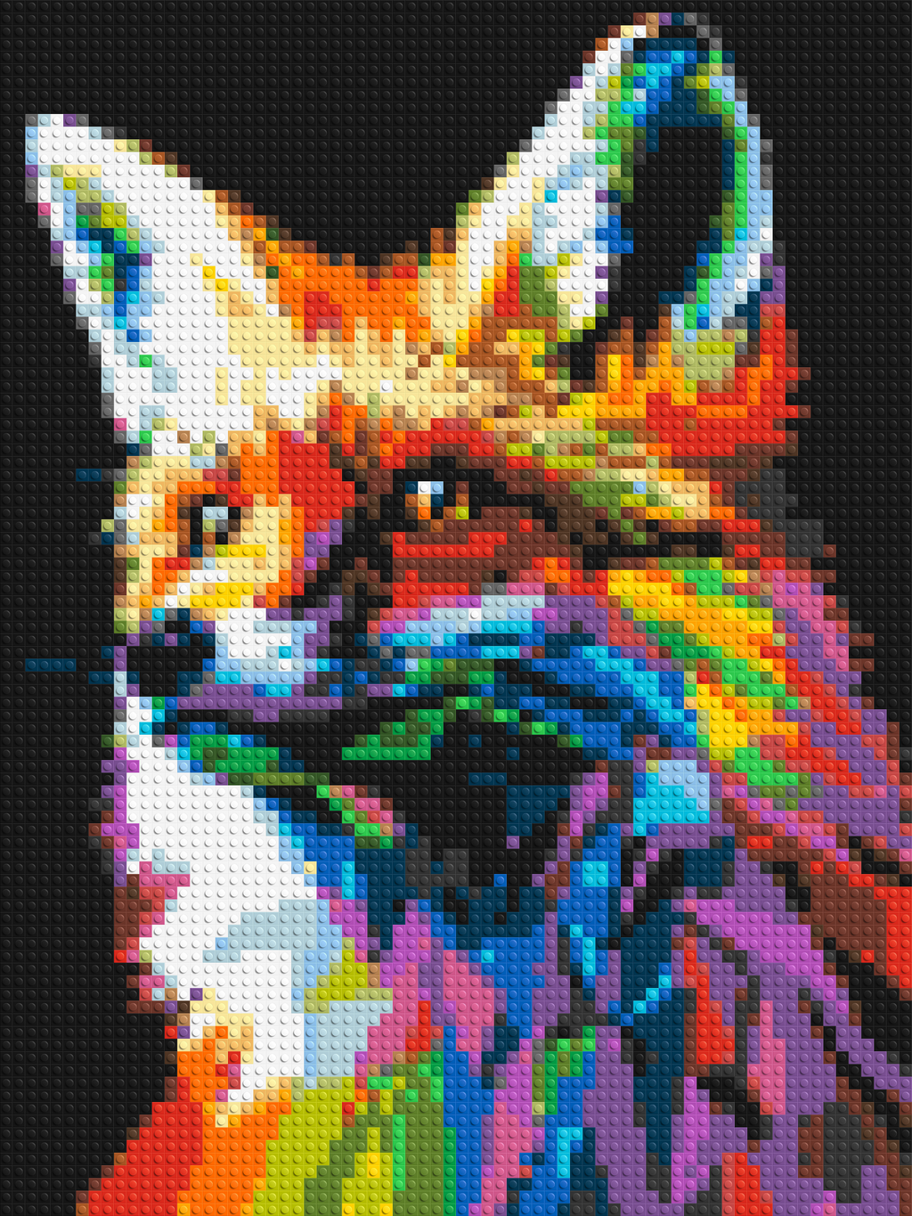 Fox Colorful Pop Art - Brick Art Mosaic Kit