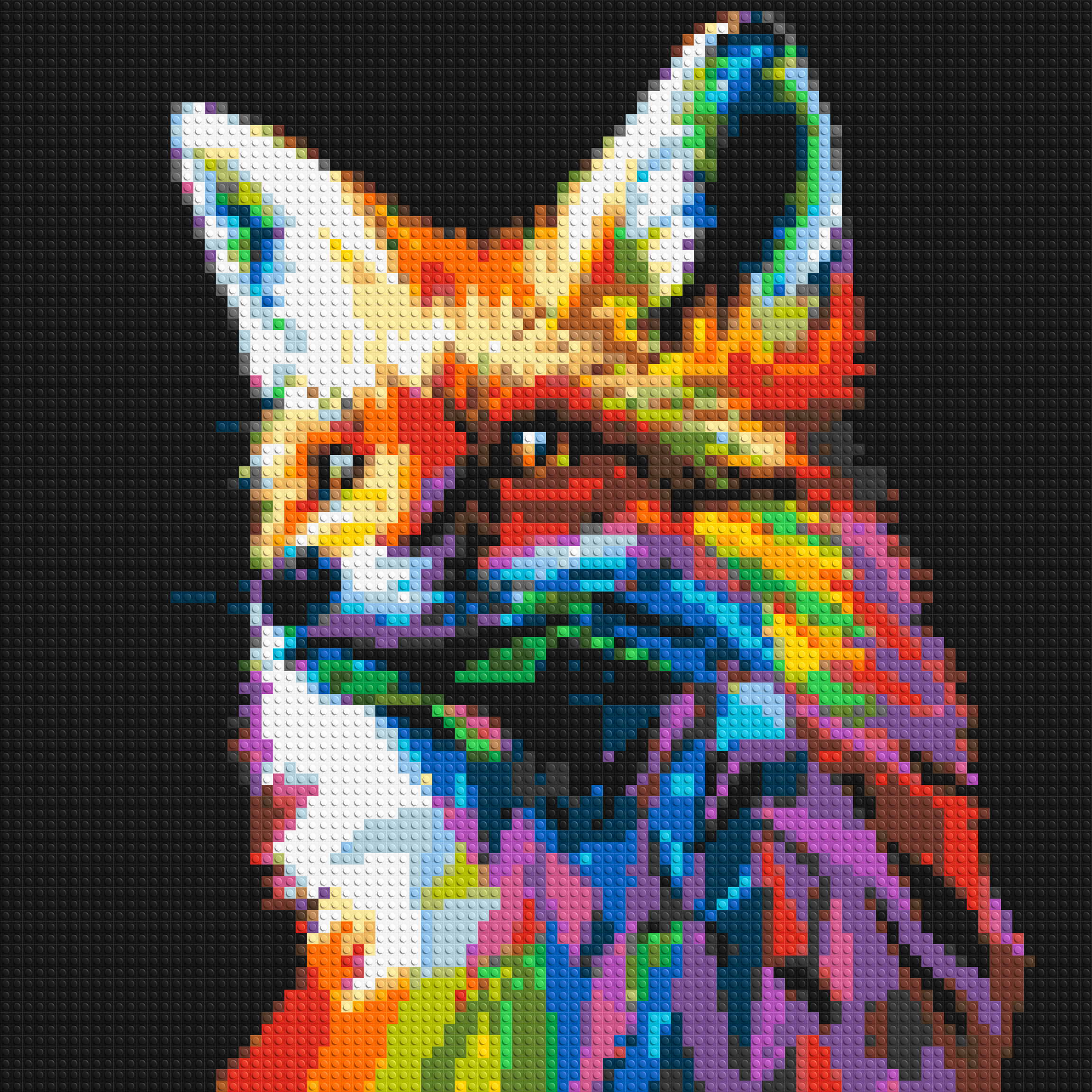 Fox Colorful Pop Art - Brick Art Mosaic Kit