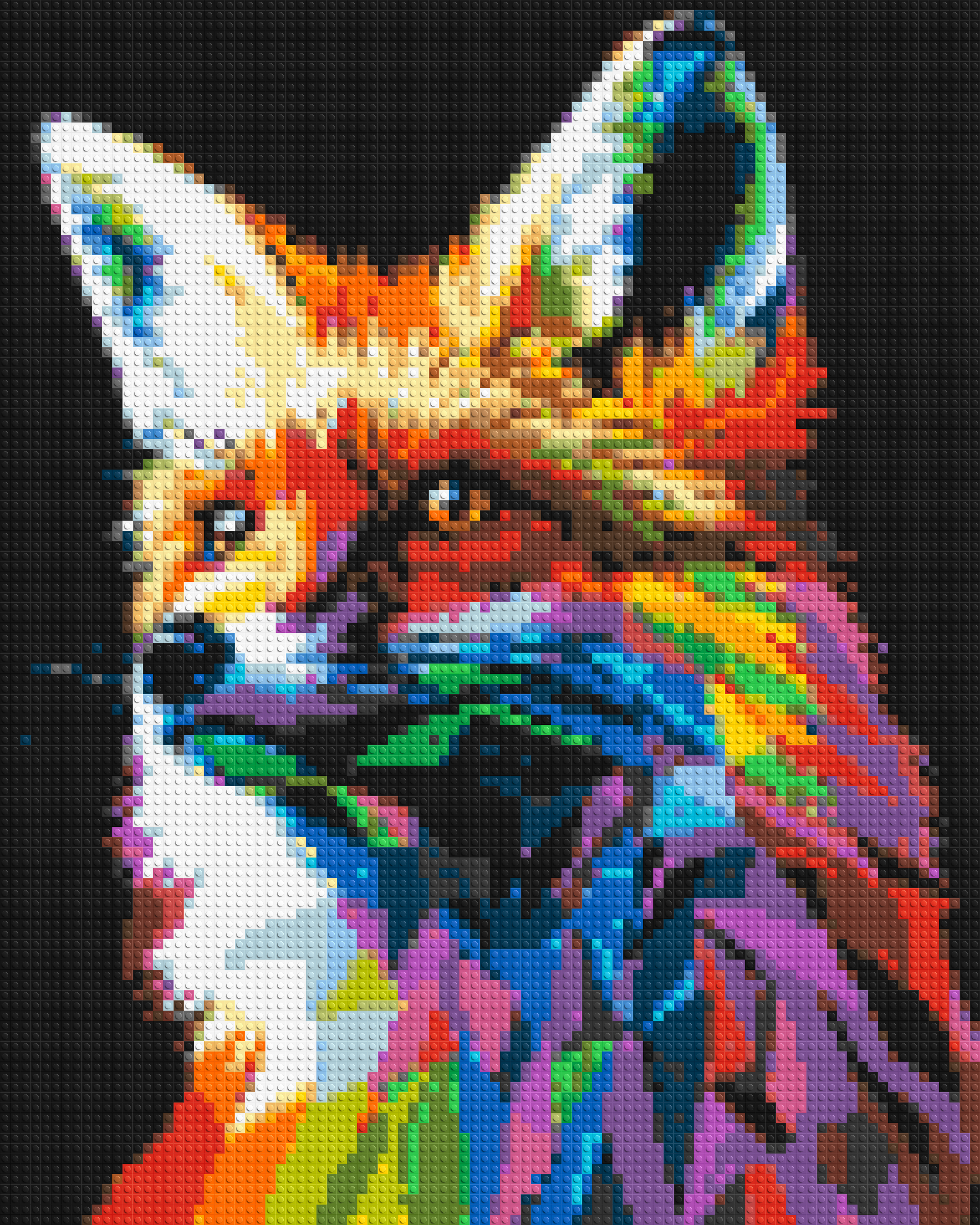 Fox Colorful Pop Art - Brick Art Mosaic Kit