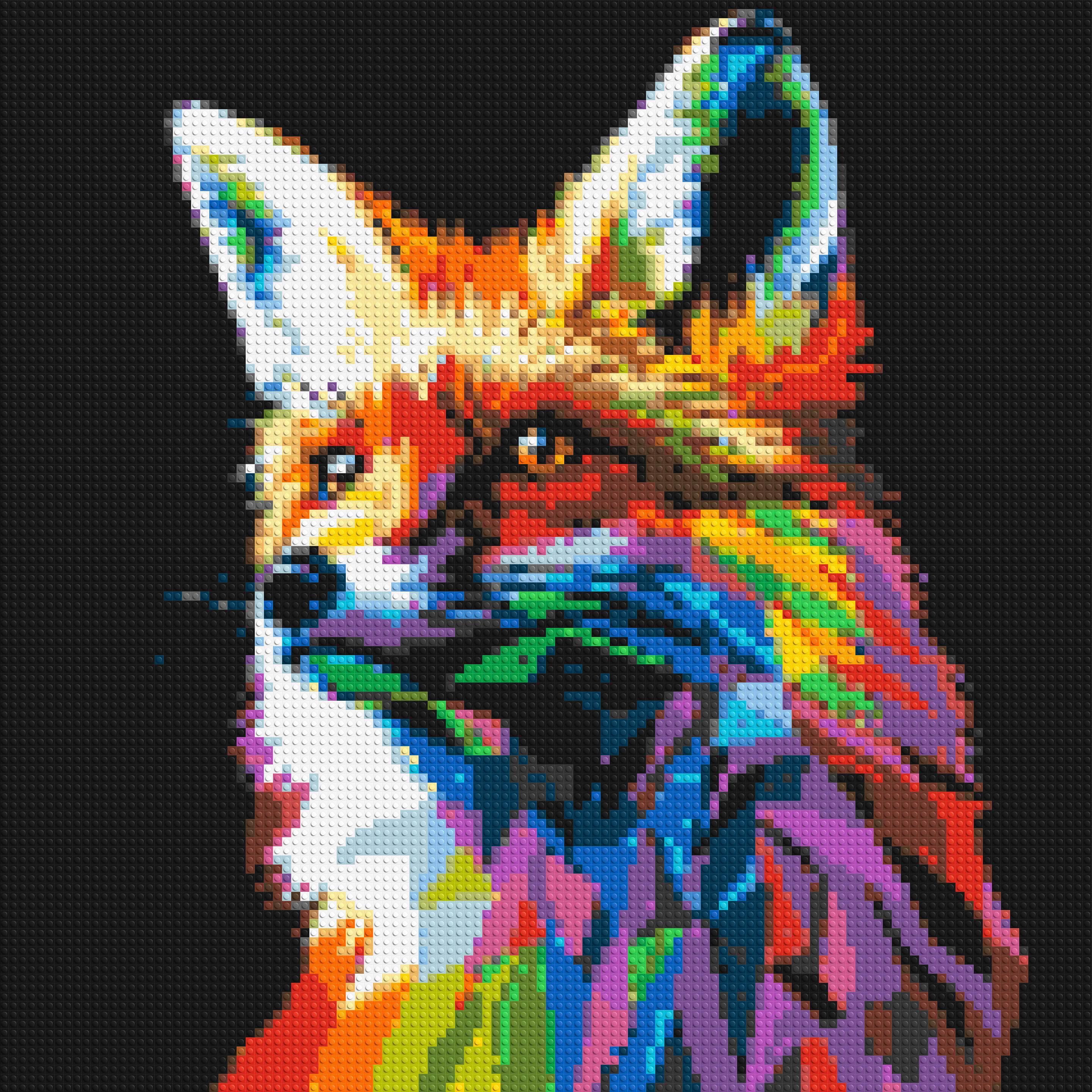 Fox Colorful Pop Art - Brick Art Mosaic Kit
