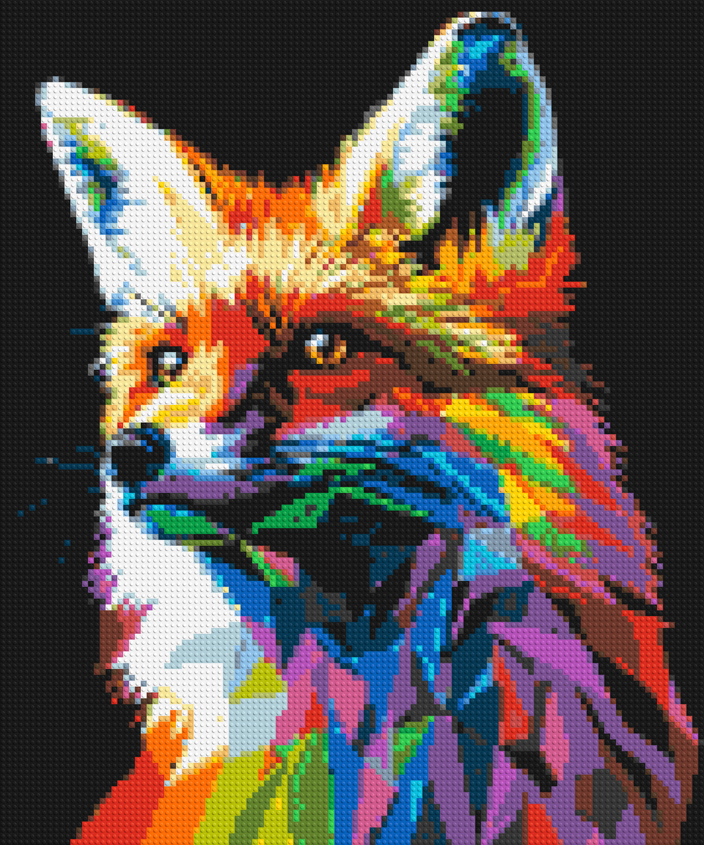 Fox Colorful Pop Art - Brick Art Mosaic Kit