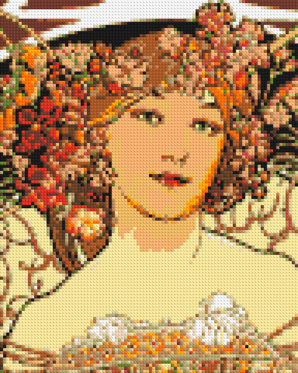 Detail of Reverie by Alphonse Mucha - Brick Art Mosaic Kit