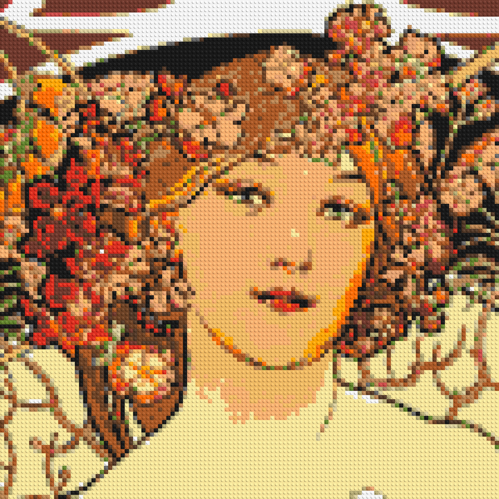 Detail of Reverie by Alphonse Mucha - Brick Art Mosaic Kit