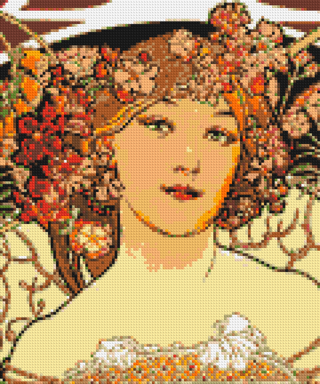 Detail of Reverie by Alphonse Mucha - Brick Art Mosaic Kit