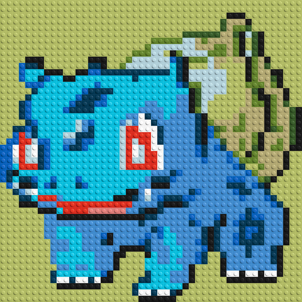 Bulbasaur Pixel Art - Brick Art Mosaic Kit