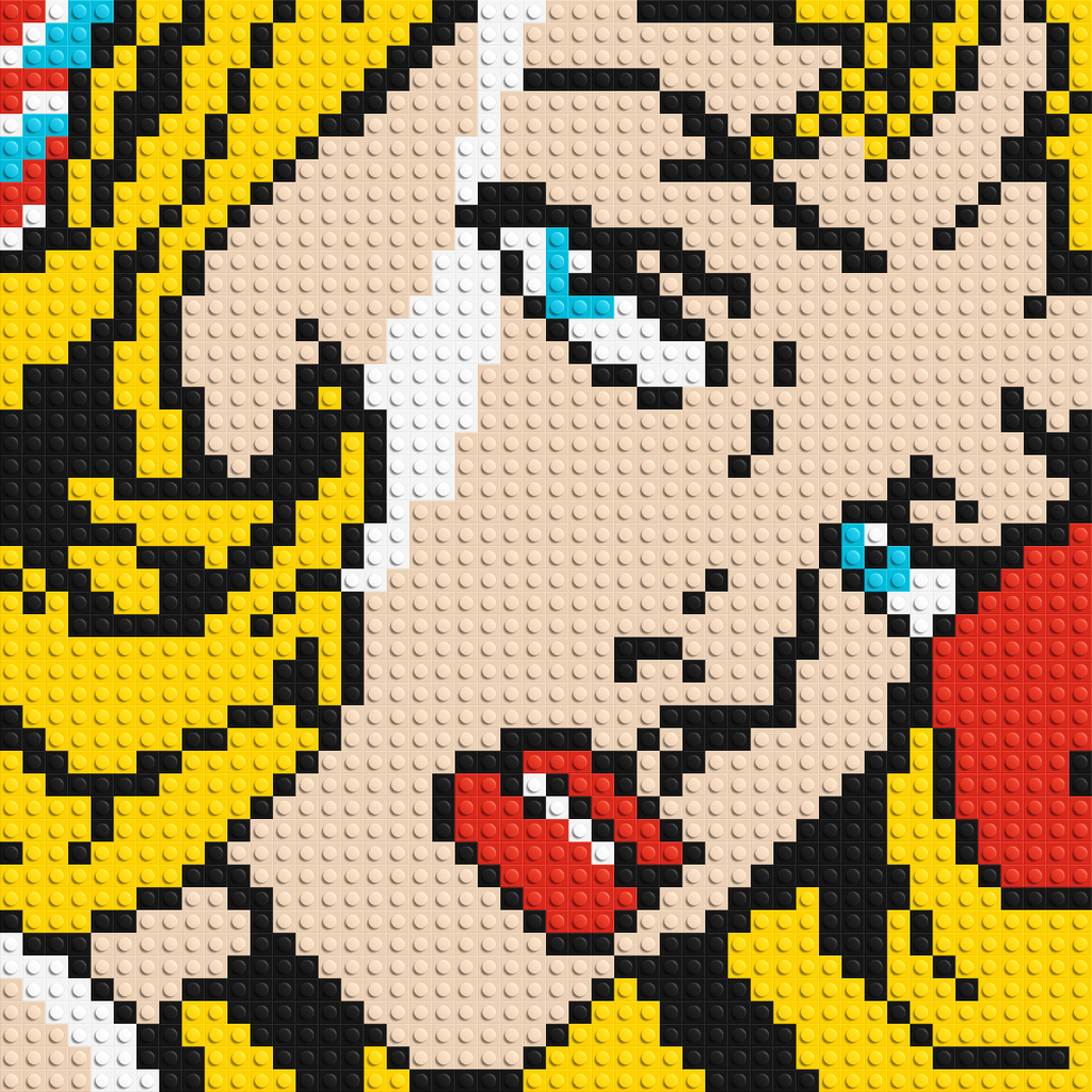 Pop Art Girl #3 - Brick Art Mosaic Kit