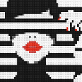 Lady in Black and White  - Brick Art Mosaic Kit