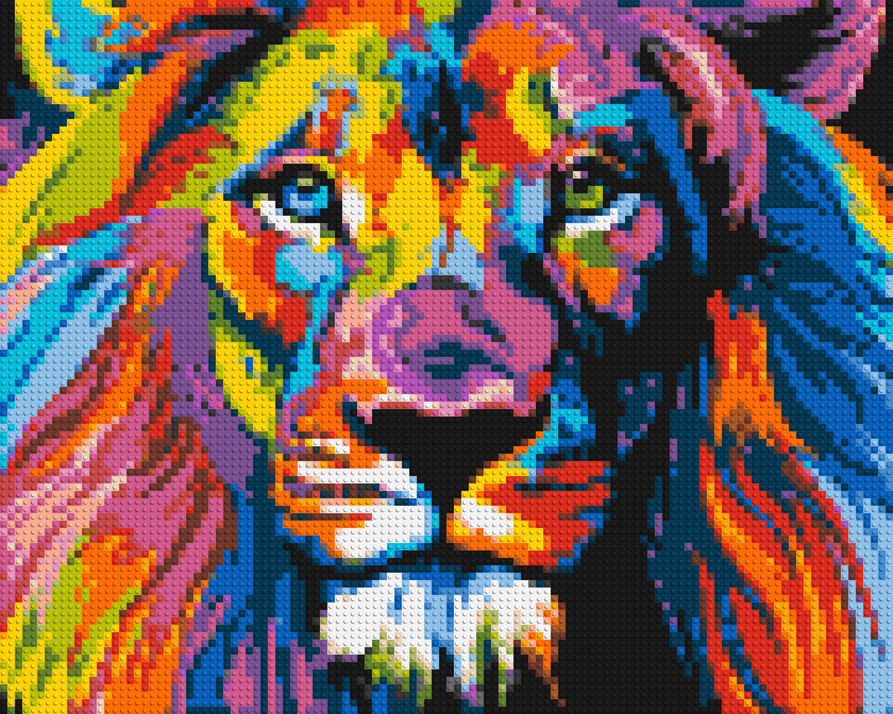 Lion Colorful Pop Art - Brick Art Mosaic Kit