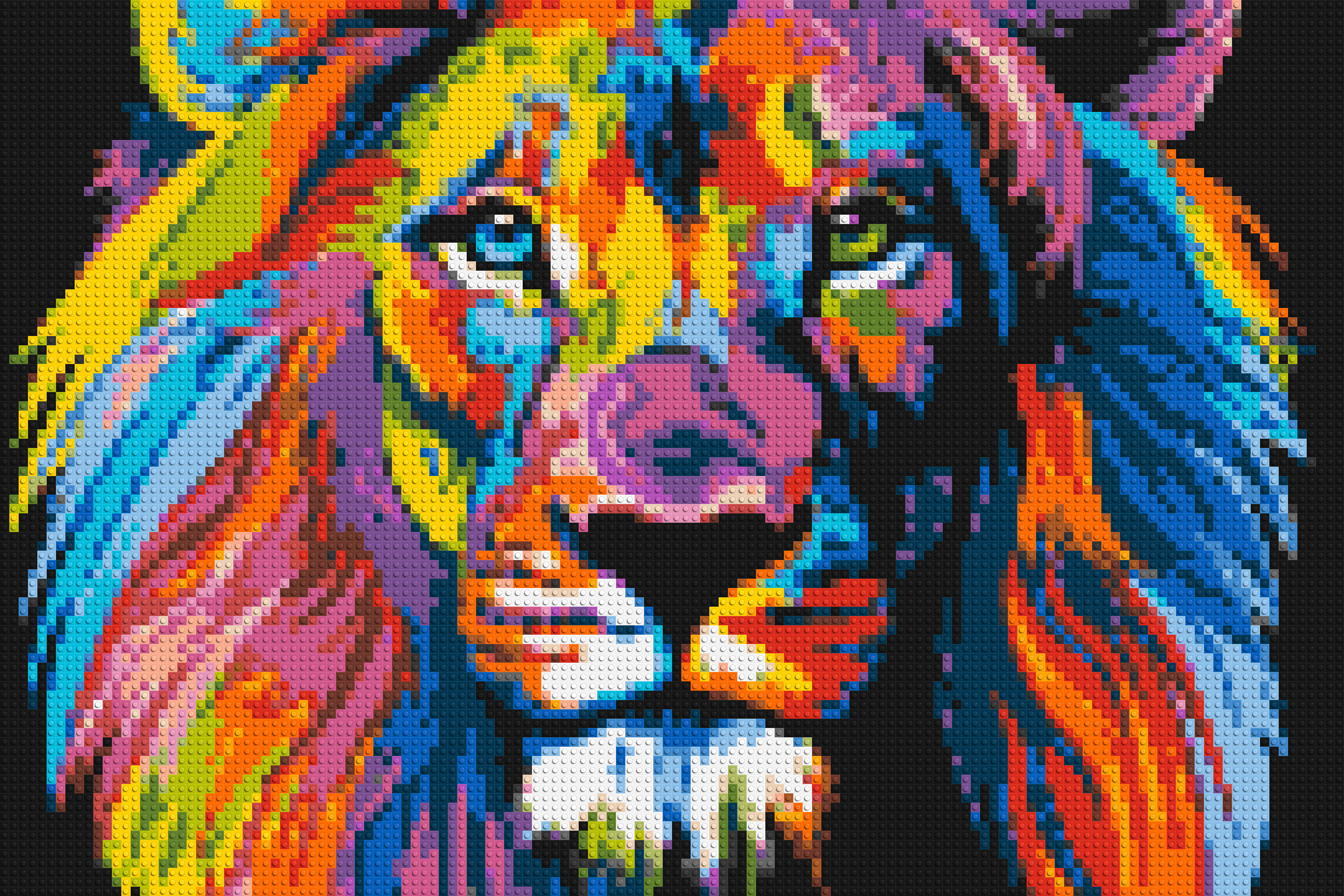 Lion Colorful Pop Art - Brick Art Mosaic Kit