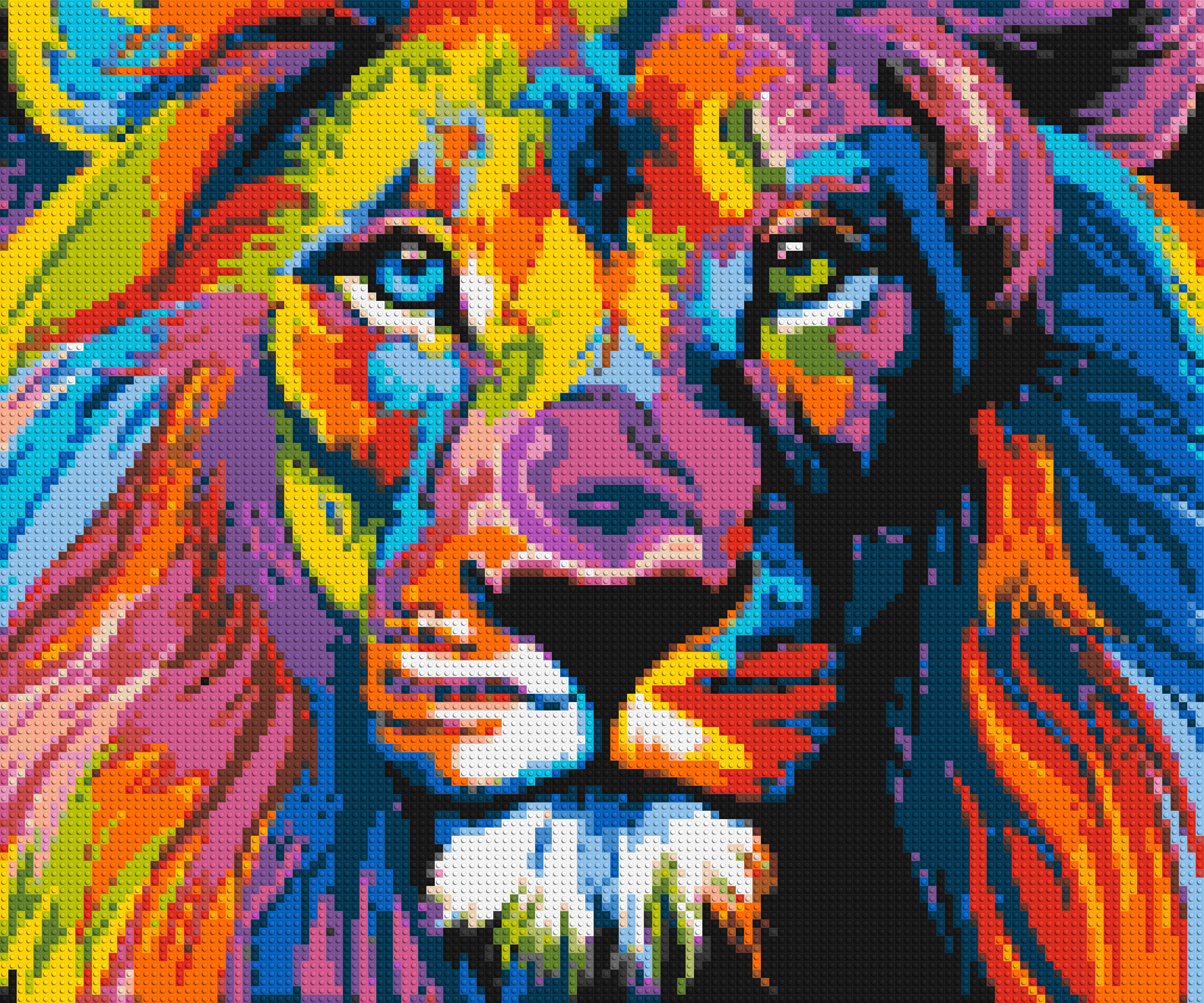 Lion Colorful Pop Art - Brick Art Mosaic Kit