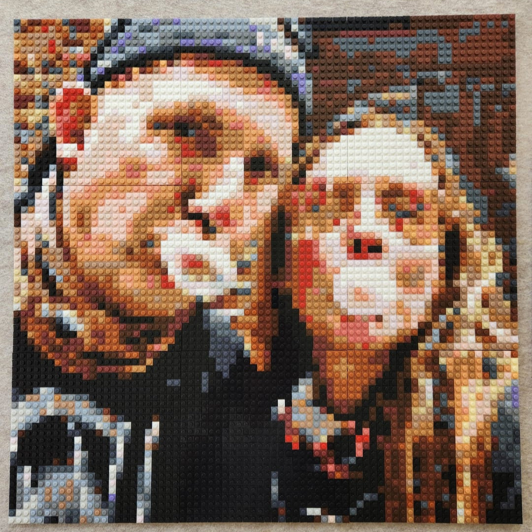 Personalized Brick Mosaic Gift for Him | LEGO-Compatible Bricks