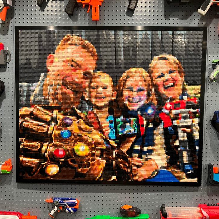 Personalized Brick Mosaic Gift for Parents | LEGO-Compatible Bricks