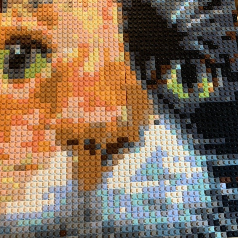 Personalized Brick Mosaic Gift for Cat Lovers | LEGO-Compatible Bricks