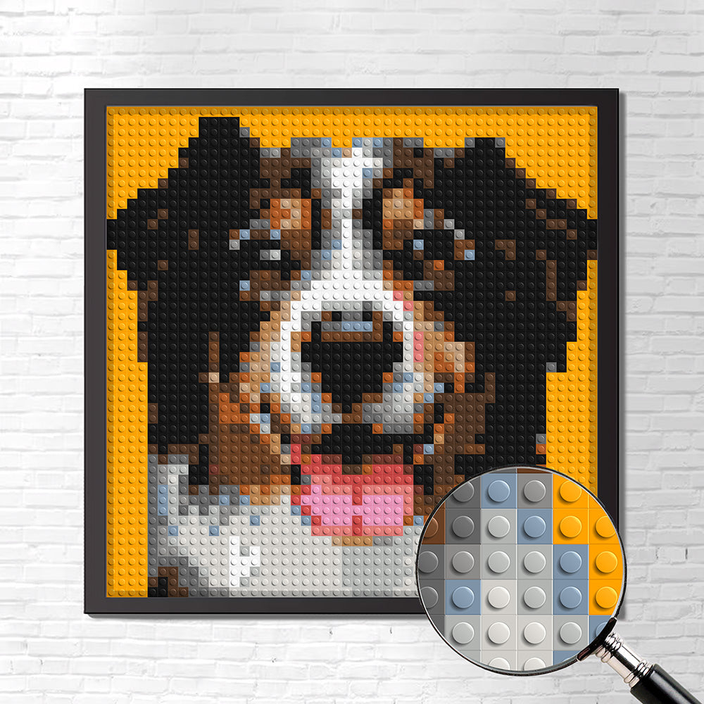 Personalized Brick Mosaic Gift for Dog Lovers | LEGO-Compatible Bricks