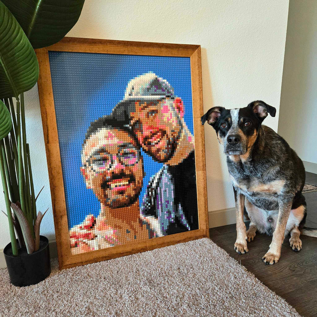 Personalized Brick Mosaic Gift for Couples | LEGO-Compatible Bricks