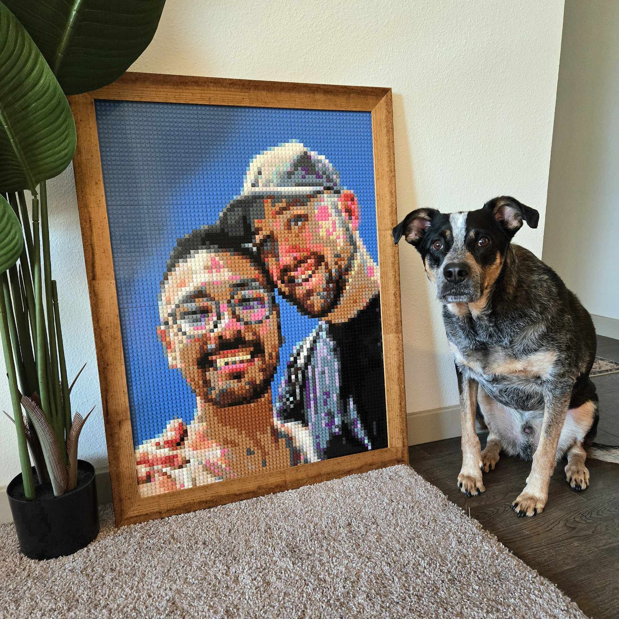 Personalized Brick Mosaic Gift for Couples | LEGO-Compatible Bricks