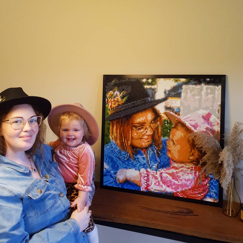 Personalized Brick Mosaic Gift for Mom | LEGO-Compatible Bricks